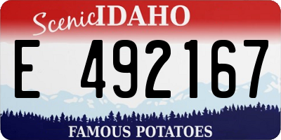 ID license plate E492167