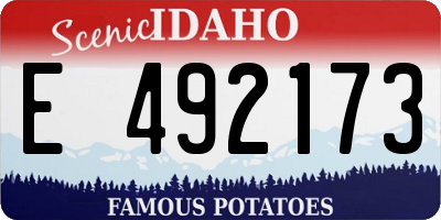 ID license plate E492173