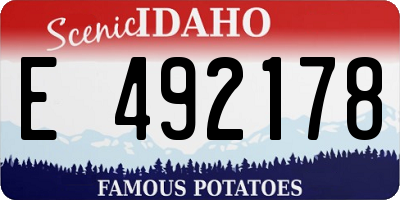 ID license plate E492178