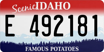 ID license plate E492181