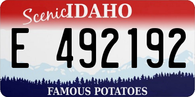 ID license plate E492192