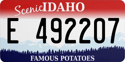 ID license plate E492207