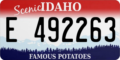 ID license plate E492263