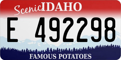 ID license plate E492298