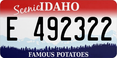ID license plate E492322
