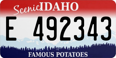 ID license plate E492343