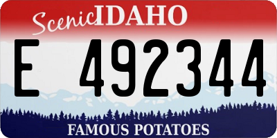 ID license plate E492344