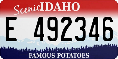 ID license plate E492346