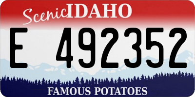ID license plate E492352