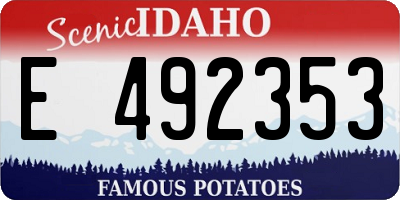 ID license plate E492353