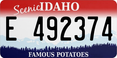 ID license plate E492374