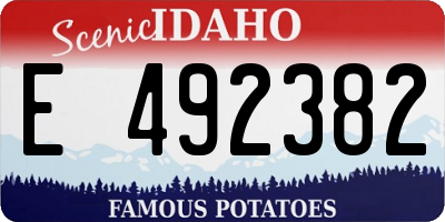 ID license plate E492382
