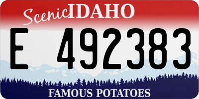 ID license plate E492383