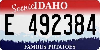 ID license plate E492384