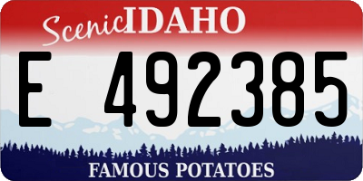 ID license plate E492385