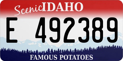 ID license plate E492389