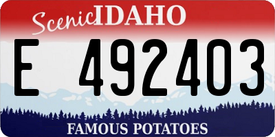 ID license plate E492403
