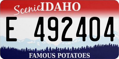 ID license plate E492404