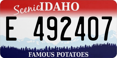 ID license plate E492407
