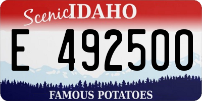 ID license plate E492500