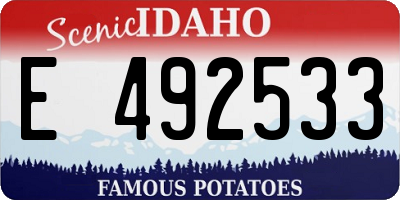 ID license plate E492533