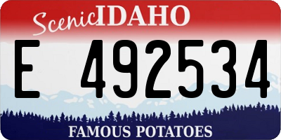 ID license plate E492534
