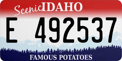 ID license plate E492537