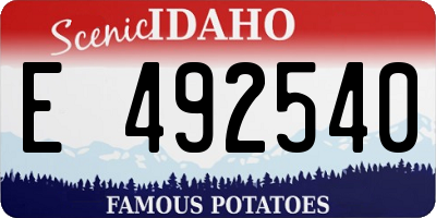 ID license plate E492540