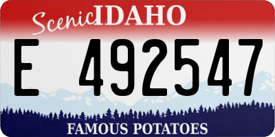 ID license plate E492547