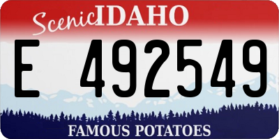 ID license plate E492549