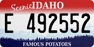 ID license plate E492552