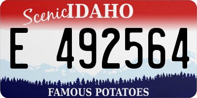 ID license plate E492564