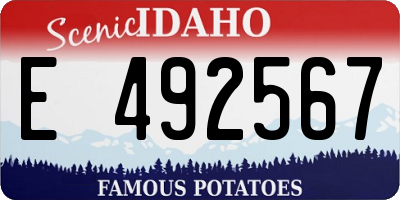 ID license plate E492567