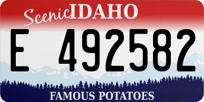 ID license plate E492582