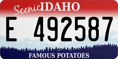 ID license plate E492587