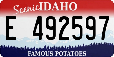 ID license plate E492597