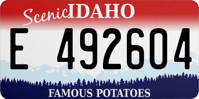 ID license plate E492604