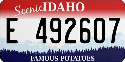 ID license plate E492607