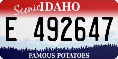 ID license plate E492647