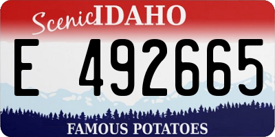 ID license plate E492665