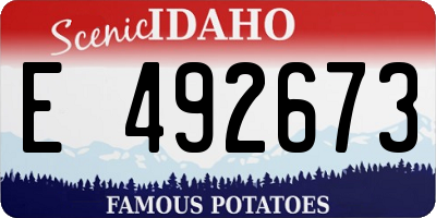 ID license plate E492673