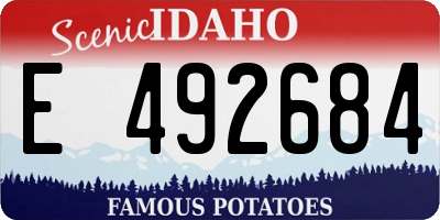 ID license plate E492684