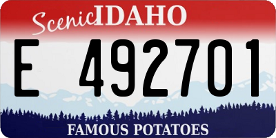 ID license plate E492701