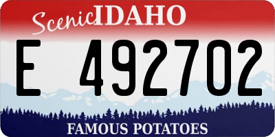 ID license plate E492702