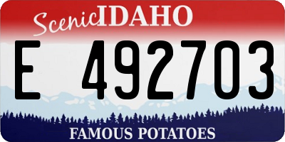 ID license plate E492703
