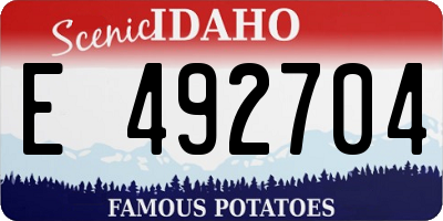 ID license plate E492704