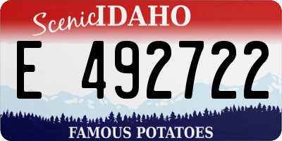 ID license plate E492722