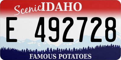 ID license plate E492728