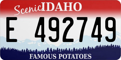 ID license plate E492749