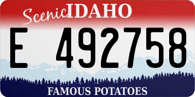 ID license plate E492758